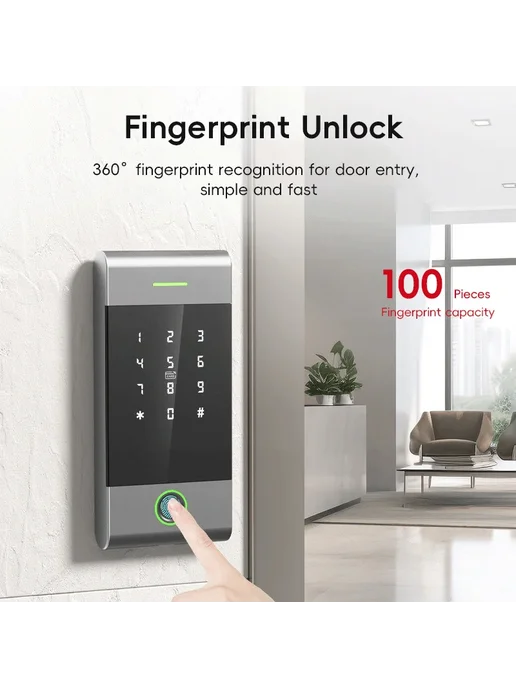 RAYKUBE TT Lock Smart замок с кодом, Gray, серый, фото 4