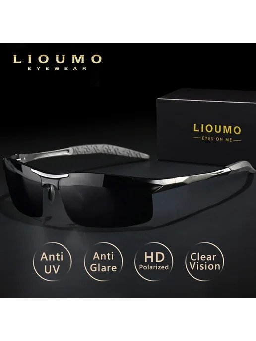 LIOUMO Мужские солнцезащитные очки Polarized из алюминия Gun-gray, вариант, фото 2
