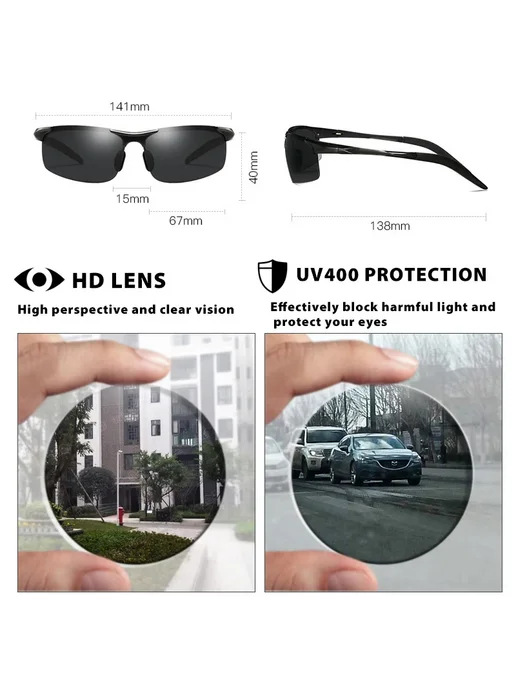 LIOUMO Мужские солнцезащитные очки Polarized из алюминия Gun-gray, вариант, фото 4