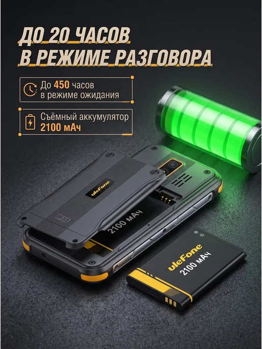 Ulefone Мобильный защищенный телефон 64+128MB, серый, фото 3