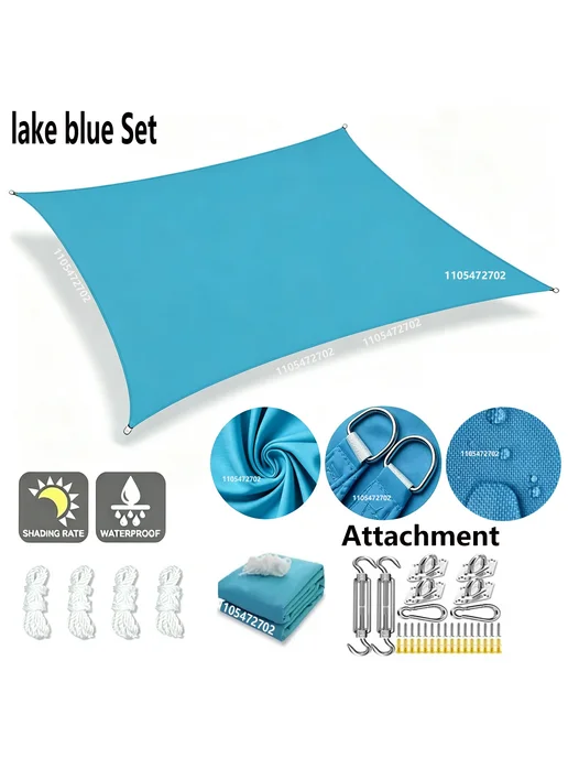 Нет бренда Тент-парус lake blue Set для сада, синий
