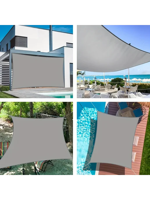 Нет бренда Водонепроницаемый тент-парус Oxford для сада 200x300cm, Белы, черный, фото 6