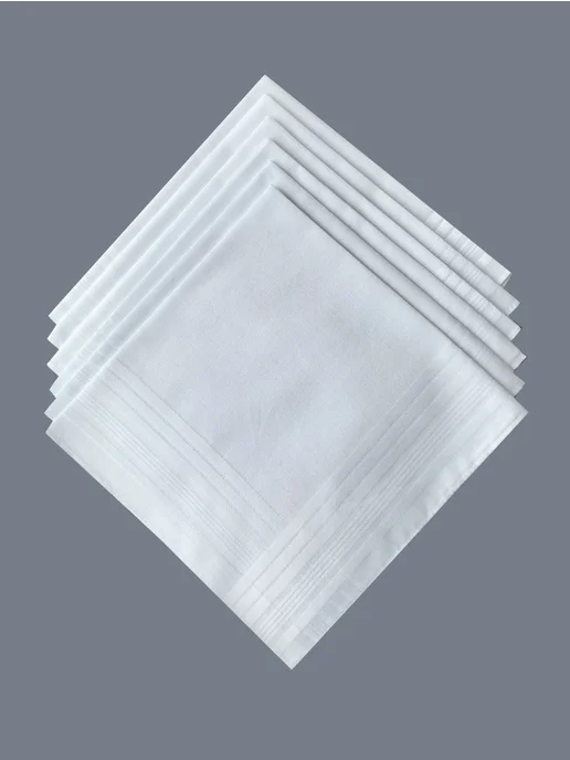 Белые хлопковые платки 6PCS, 6 шт
