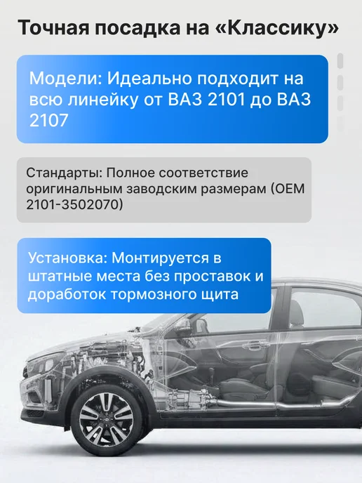 ПРЕМИУМ ДЕТАЛЬ барабаны на жигули оригинальные задние чугун, 2 шт, фото 2