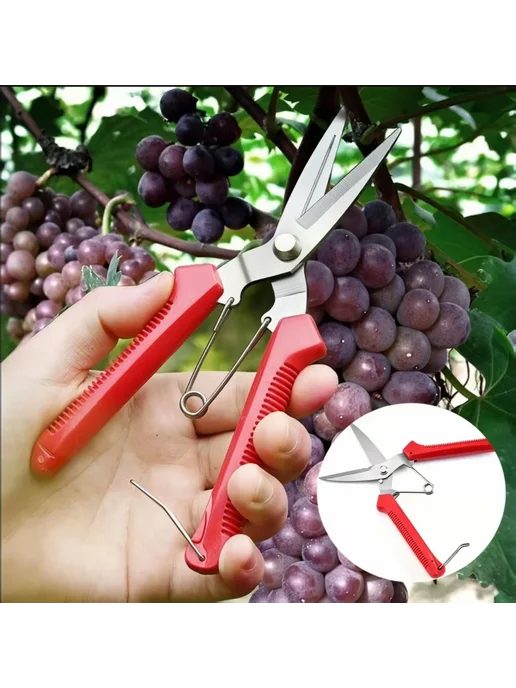 Нет бренда Секатор из нержавеющей стали для обрезки Red pruning shears, красный, фото 3