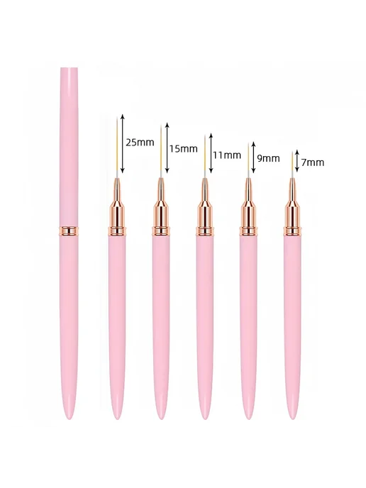 DianaBeauty Набор кистей для дизайна ногтей Pink Set, розовый