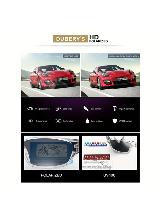 Dubery Солнцезащитные очки Green4, зеленый, фото 5