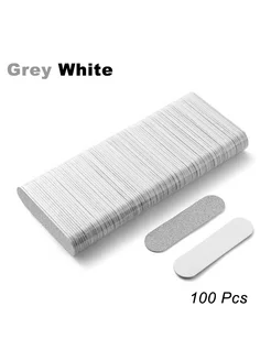 JEARLYU 100 пилок для ногтей Grey White
