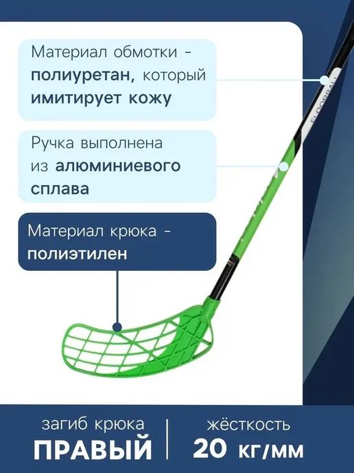 Легкая и прочная клюшка для флорбола 95 см, вариант, фото 2