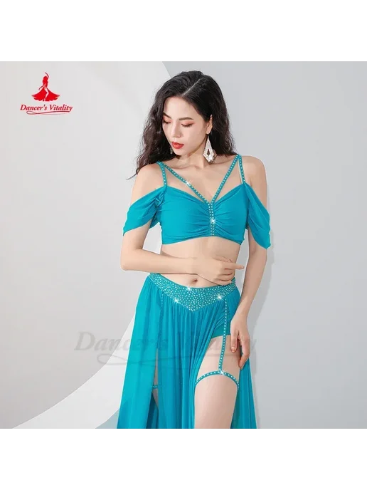 Костюм для танца живота Dancer's Vitality сетка, голубой, фото 5