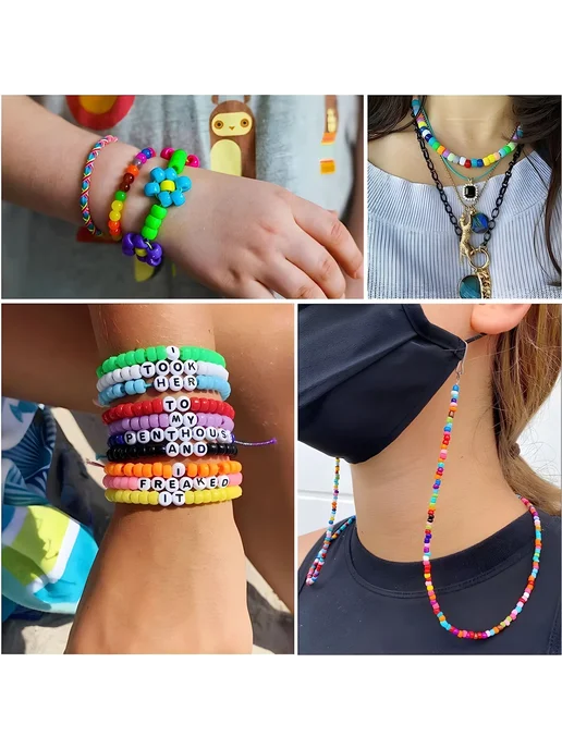 Нет бренда Пластиковые бусины для рукоделия MIX-1000PCS, 1000 шт, фото 2