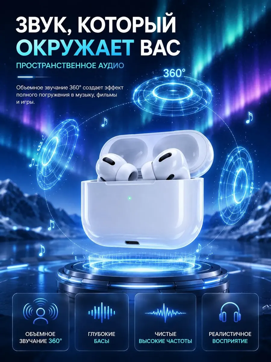 Наушники беспроводные с микрофоном Pods Pro 3 — фото 3