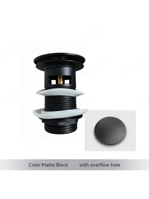 SZKOSTON Плавающая пробка для раковины Matte Black Hole, черный