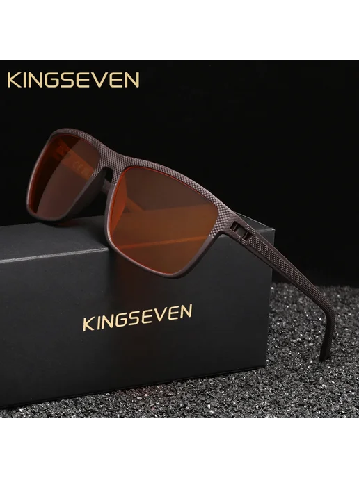 KingSeven Солнцезащитные очки F15-Brown, коричневые, коричневый