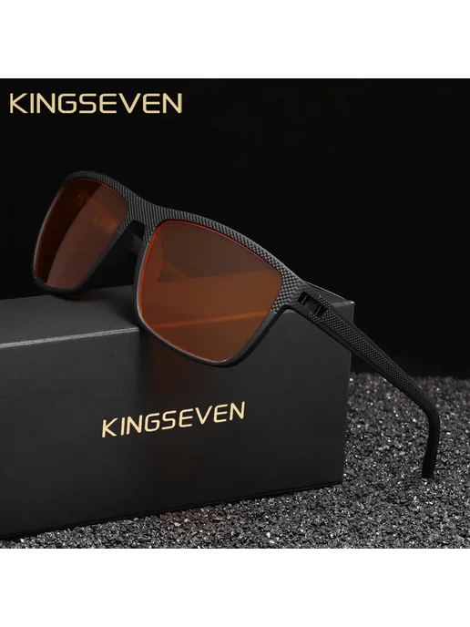 KingSeven Солнцезащитные очки F15-Brown, коричневые, коричневый, фото 3
