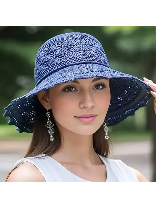 Нет бренда Женские солнцезащитные шляпы Sun hat из полиэстера Белый, Be, белый, фото 2