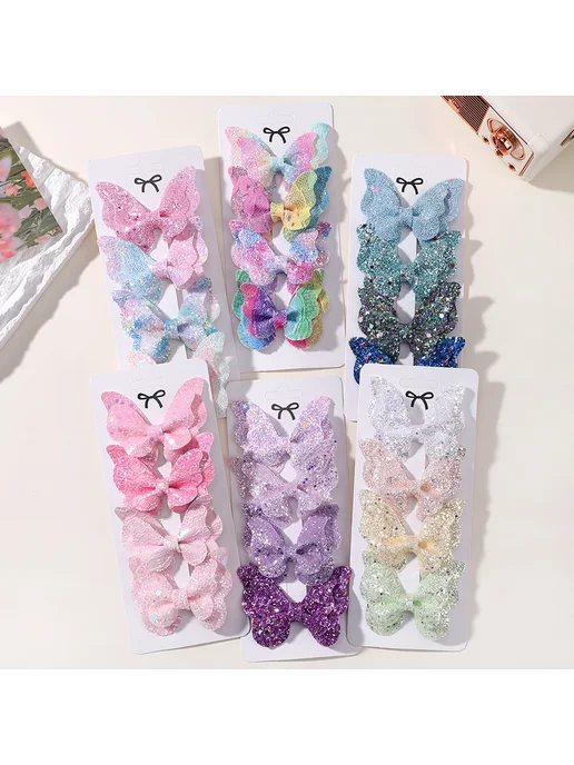 Baby Bows Заколки для волос двойные бабочки Розовый, 3997-3, розовый, фото 2