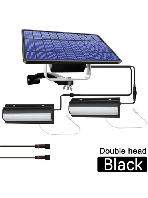 AMARYLLIS Солнечный светильник для сада IP65 double head black, warm, черный
