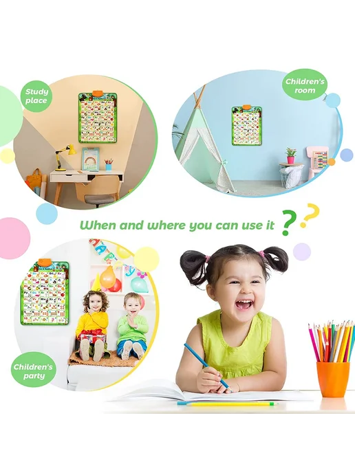 QWZ Электронная интерактивная таблица ABC для детей 2-5 лет Traf, вариант, фото 4
