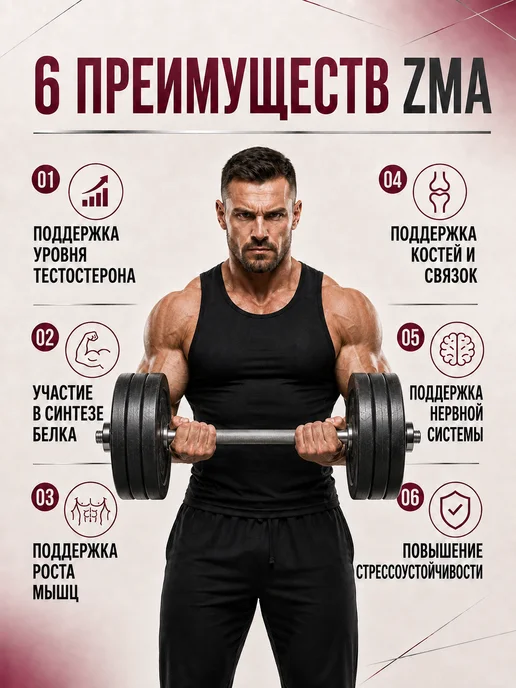 BioPharm Бустер тестостерона ZMA и витамин B6 Биофарм 90 капсул, вариант, фото 2