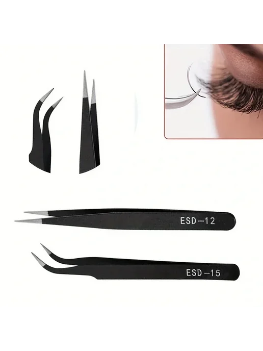 Нет бренда Пинцеты для наращивания ресниц из нержавеющей стали 9 Pcs Be, 9 шт, фото 2