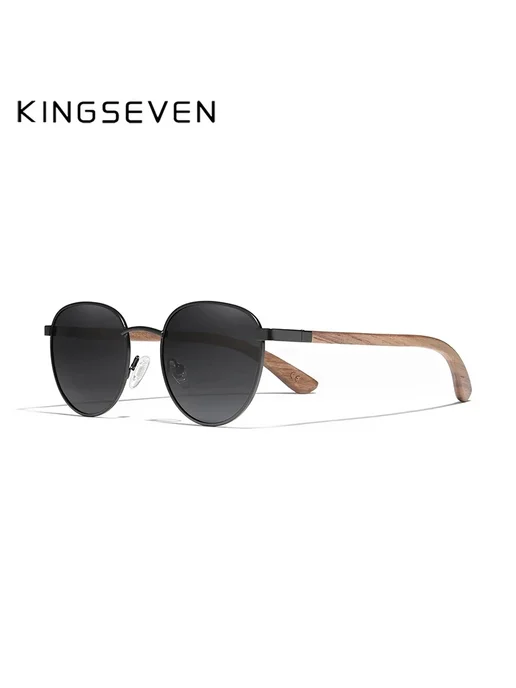 KingSeven Солнцезащитные очки Black Leather, UV400, черный, фото 4