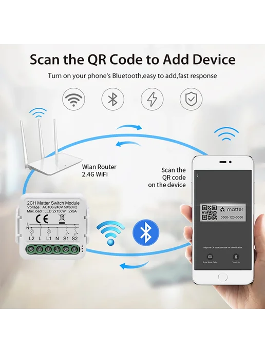 haozee 1 4 Gang Matter WIFI Smart Switch Module, вариант, фото 3