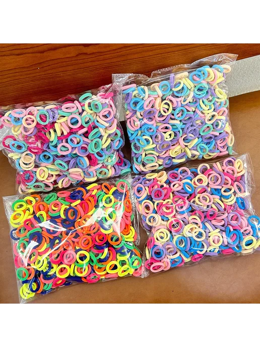 Нет бренда Детские эластичные резинки для волос other 500 pcs, 500 шт, фото 2