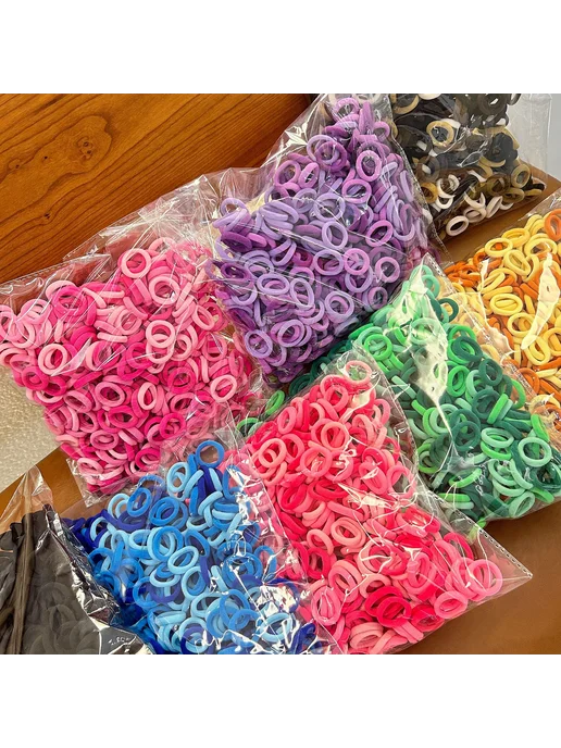 Нет бренда Детские эластичные резинки для волос other 500 pcs, 500 шт, фото 6