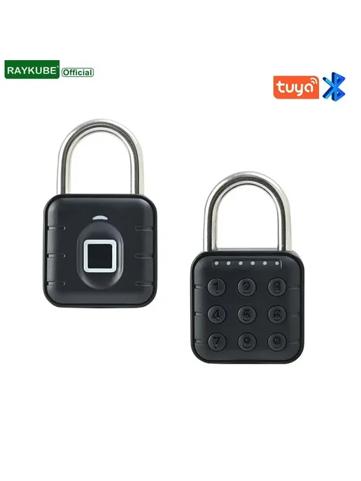 RAYKUBE Электронный замок Bluetooth с отпечатком пальца для, черный, фото 2