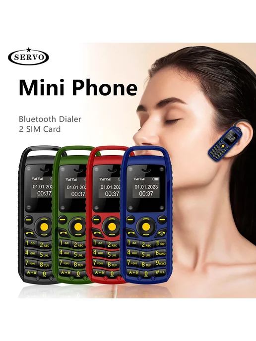 SERVO Голубой кнопочный телефон B25, 2 SIM, Bluetooth, голубой, фото 2