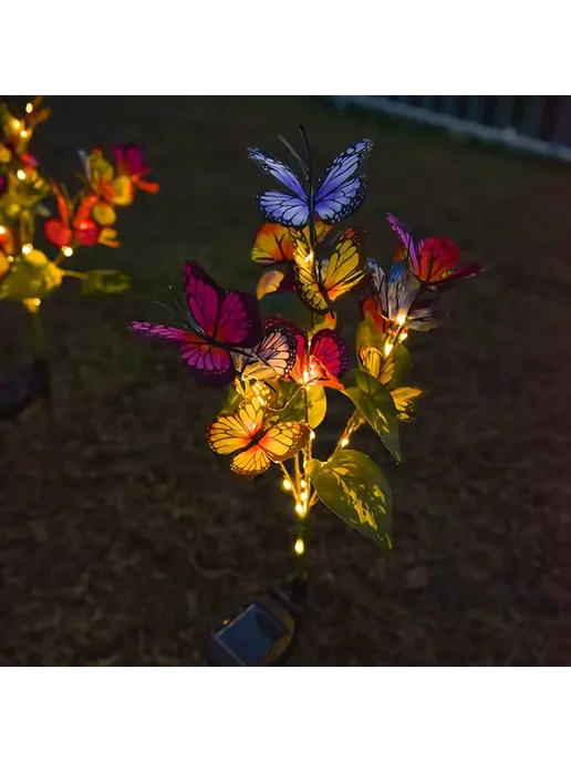 Peach Forest Солнечные садовые светильники-бабочки RGB, вариант, фото 4