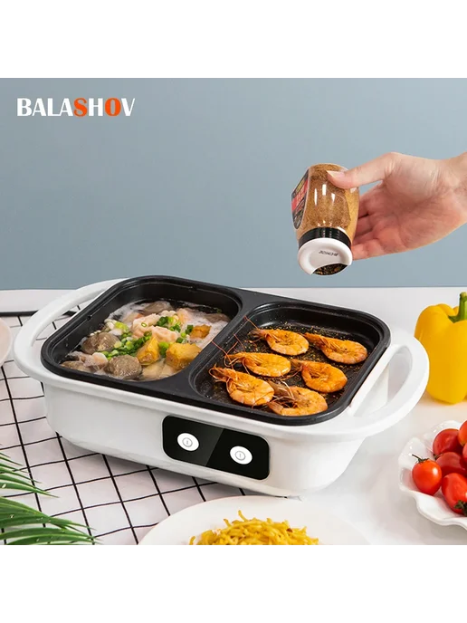 BALASHOV Мультиварка-гриль 2в1 WHITE, 1100-1300 Вт, 1300 Вт, белый, фото 2