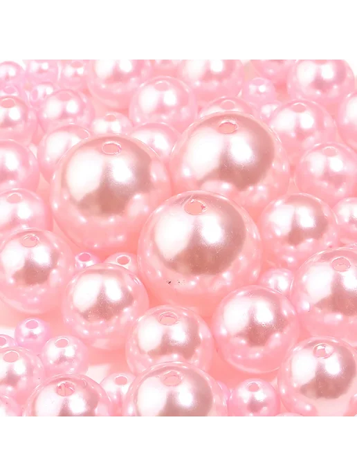 lingsai Лингсай розовый акрил бисер 3-20мм 6mm 300pcs, 300 шт, фото 2