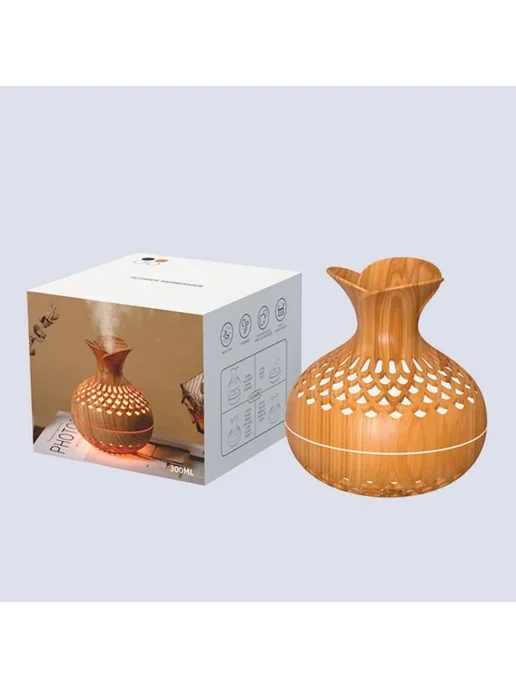 Увлажнитель воздуха HAOYUNMA OV-8 300 мл Light Wood Grain, 300 мл, фото 6