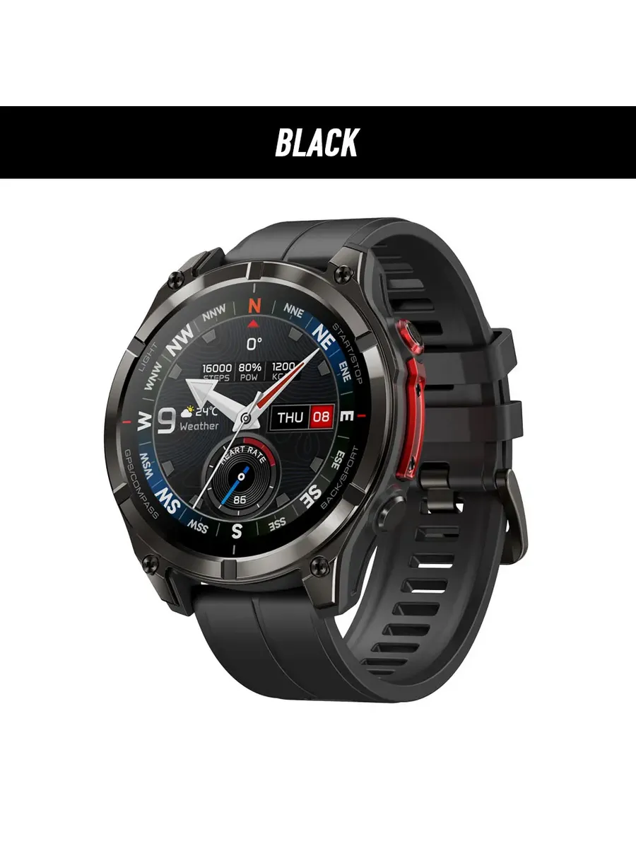 ZEBLAZE Stratos 4 PRO GPS смарт-часы с AMOLED дисплеем Черны