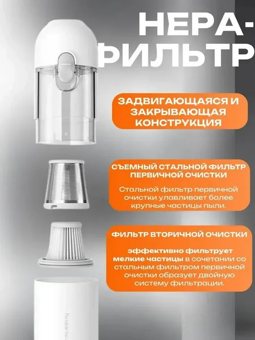 Xiaomi Ручной пылесос для автомобиля и мебели Mijia, вариант, фото 5