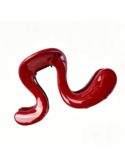 Пластиковая волнистая заколка для волос Красный, red