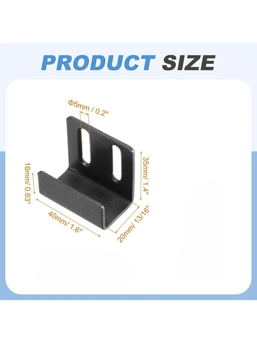 Нет бренда Настенные кронштейны из нержавеющей стали Black-20mm, черный