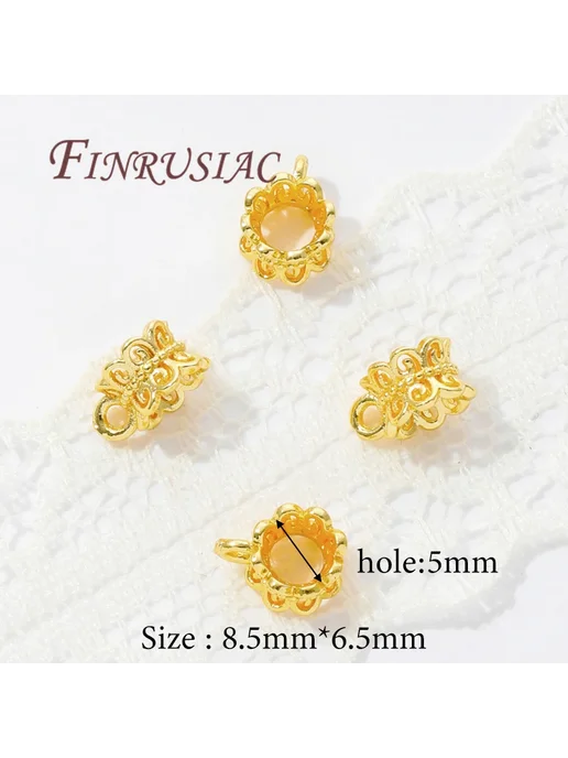 FINRUSIAC Ювелирные застежки позолоченные 10 pieces, 18K Rea, желтый
