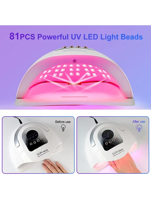 LIMEGIRL X26MAX 81LED УФ-сушилка для ногтей EU, 81LED US, фото 5