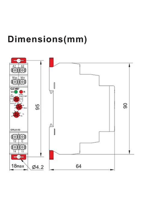 (P D B N) GRL8-02 жидкости контроля уровня 10A ACDC24V-240V, вариант, фото 2