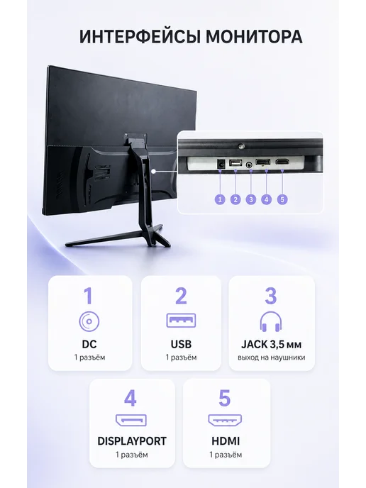 Монитор 23.8" Full HD IPS 180 Гц игровой для ПК работы и уче…, вариант, фото 6