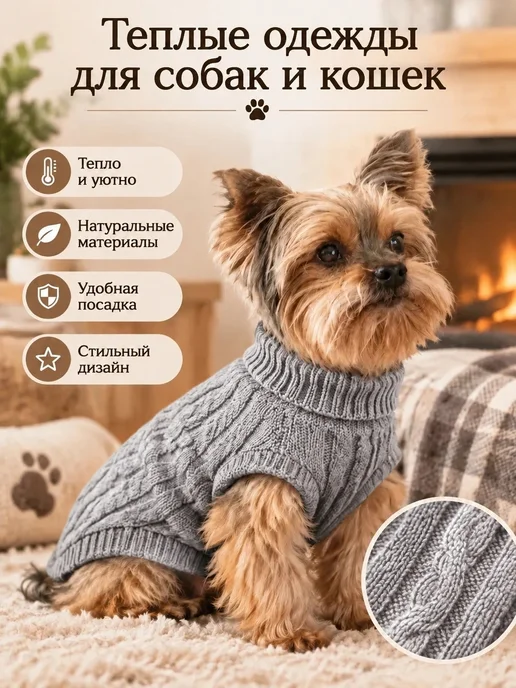 Теплые одежды для собак и кошек, вариант