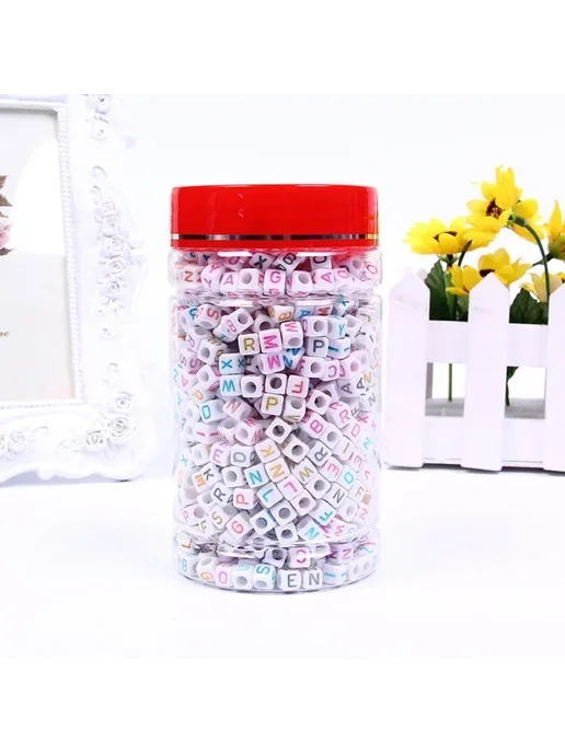Нет бренда Радужные акриловые бусины с буквами для рукоделия 100pcs6, 100pcs3, фото 3