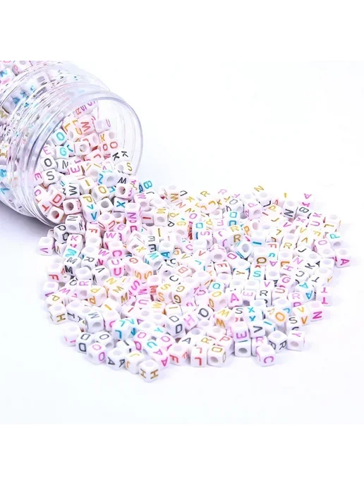 Нет бренда Радужные акриловые бусины с буквами для рукоделия 100pcs6, 100pcs3, фото 5