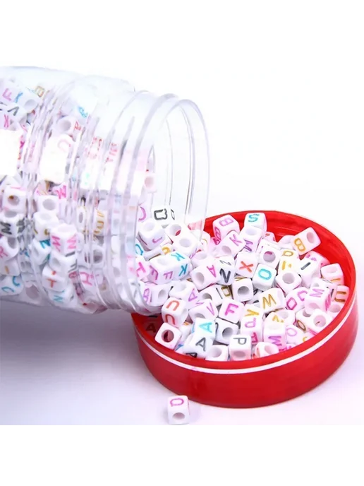Нет бренда Радужные акриловые бусины с буквами для рукоделия 100pcs6, 100pcs1, фото 2