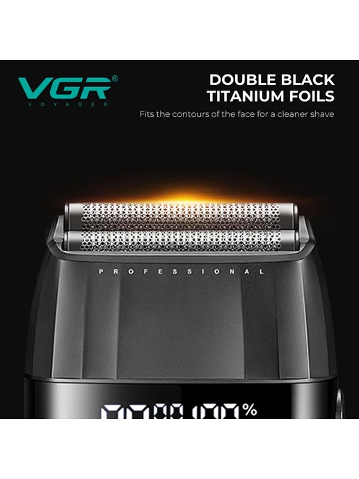 VGR Профессиональный беспроводной триммер В-640 red with bla, красный, фото 4