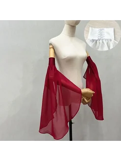 Нет бренда Длинные свадебные перчатки из полиэстера Бордовый, Dark Red