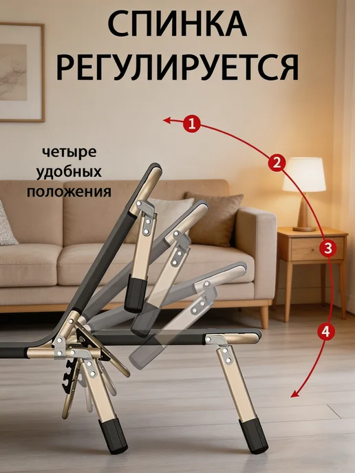 mircamping Раскладушка с матрасом туристическая Шезлонг для дачи, серый, фото 2